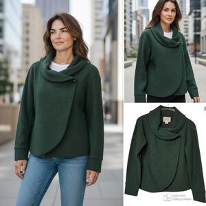 Sigrid Olsen boiled wool blend wrap jacket
